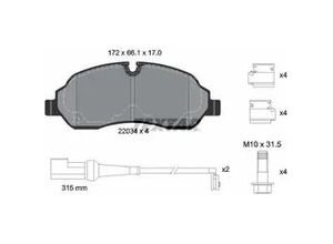 4057651875675 - TEXTAR Bremsbelagsatz Scheibenbremse vorne rechts links mit Zubehör für FORD 2391870 CK4Z2001A CK4Z2001B 2203401