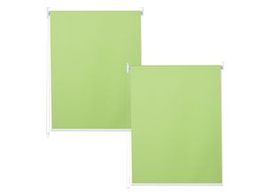 4057651879192 - 2er-Set Rollo MCW-D52 Fensterrollo Seitenzugrollo Jalousie 100x160cm Sonnenschutz blickdicht ~ hellgrün