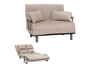 4057651955544 - Schlafsessel MCW-K29 Klappsessel Schlafsofa Gästebett Liegefläche 190x100cm Stoff Chenille (370g m²) ~ creme