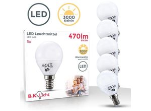 4057722000524 - Bklicht - 5er set led Leuchtmittel E14 Energiespar-Lampe Lampen 5 Watt Glüh-Birne warmweiß