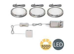 4057722001804 - 3 led Unterbau-Leuchten Schrank-Licht Küchen-Lampe flach Aufputz-Strahler Spots - Bklicht