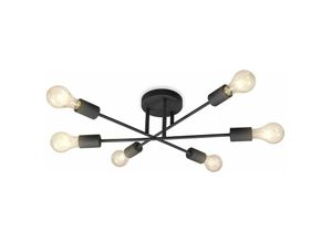 4057722003334 - Bklicht - Vintage-Leuchte Deckenlampe Retro Industrial 6-flammig E27 schwarz rustikal - 10