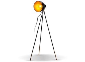 4057722003372 - Bklicht - Stehleuchte Retro Design Stehlampe Vintage Standleuchte Metall schwarz gold E27 - 10