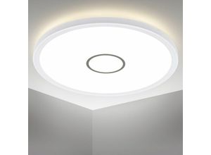 4057722003433 - Bklicht - led Deckenleuchte ultraflach Panel Deckenlampe Wohnzimmer Flur Slim weiß silber - 20