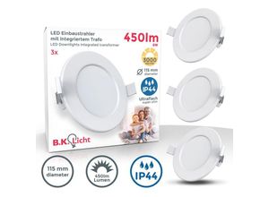 4057722003846 - Bklicht - 3x led Einbauspots Bad Strahler Einbauleuchten ultraflach Lampe Deckenspots IP44 - 20