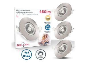 4057722004027 - Bklicht - 3x led Einbaustrahler Bad Spots Einbauleuchten Lampe ultraflach Deckenspots IP44