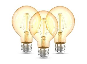 4057722006441 - Bklicht - 3x led Leuchtmittel Filament Vintage Industrie Lampe E27 Retro Glühbirne G80 4W - 30