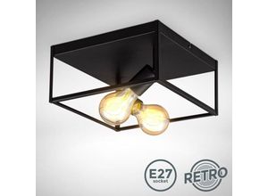 4057722006755 - Bklicht - Deckenleuchte Vintage schwarz Metall Deckenlampe Industrie Retro Draht E27 Käfig - 10