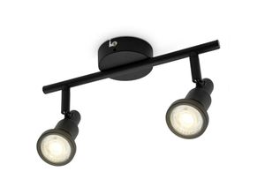 4057722010073 - Bklicht - Deckenleuchte Bad led Decken-Strahler Spot 2x GU10 Schwarz Badezimmer-Lampe IP44