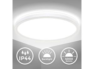 4057722011162 - Bklicht - led Bad-Deckenlampe 18W Panel Leuchte IP44 29cm rund Beleuchtung Küche Flur weiß