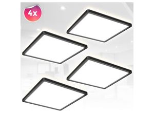 4057722012336 - 4x LED Deckenlampe Panel indirekt ultraflach Deckenleuchte Wohnzimmer Flur schwarz