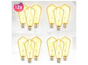 4057722012367 - Bklicht - 4x 3er-Set led Leuchtmittel Filament Vintage Industrie Lampe E27 Retro Glühbirne ST64 4W