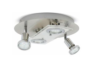 4057722018307 - Bklicht - led Decken-Leuchte rund Metall Glas Lampe Wohnzimmer Strahler 4-flammig GU10 Rund (Typ a) - 50