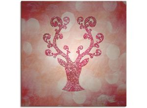 4057738019695 - Wandbild ARTLAND Rosa glitzerndes Reh Bilder Gr B H 100 cm x 100 cm Leinwandbild Wildtiere 1 St pink Bild Kunstdruck Kunstdrucke Bilder als Leinwandbild Wandaufkleber oder Poster in versch Größen