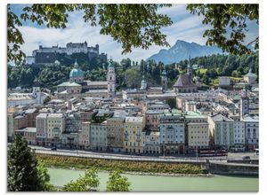 4057738046028 - Glasbild ARTLAND Salzburg Blick auf die Altstadt Bilder Gr B H 80 cm x 60 cm Glasbild Österreich Querformat 1 St grau Bild Glasbild Glasbilder Bilder in verschiedenen Größen