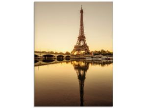 4057738097365 - Glasbild ARTLAND Paris Eiffelturm V Bilder Gr B H 60 cm x 80 cm Glasbild Gebäude Hochformat 1 St goldfarben Bild Glasbild Glasbilder Bilder in verschiedenen Größen