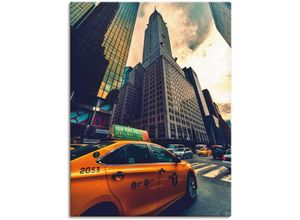 4057738104681 - Wandbild ARTLAND Taxi in New York Bilder Gr B H 90 cm x 120 cm Leinwandbild Gebäude 1 St bunt Bild Kunstdruck Kunstdrucke Bilder als Leinwandbild Wandaufkleber oder Poster in versch Größen