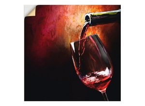 4057738276449 - Wandbild ARTLAND Wein - Rotwein Bilder Gr B H 50 cm x 50 cm Wandaufkleber - Vinyl Getränke quadratisch 1 St rot Bild Metallbild Metallbilder Bilder als Alubild Leinwandbild Wandaufkleber oder Poster in versch Größen