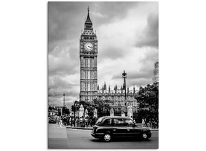 4057738305569 - Wandbild ARTLAND London Taxi und Big Ben Bilder Gr B H 90 cm x 120 cm Leinwandbild Gebäude Hochformat 1 St schwarz Bild Poster Bilder als Alubild Leinwandbild Wandaufkleber oder in versch Größen