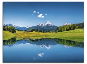 4057738316275 - Wandbild ARTLAND Landschaft in den Alpen Bilder Gr B H 120 cm x 90 cm Leinwandbild Berge Querformat 1 St blau Bild Leinwandbild Kunstdrucke Bilder als Alubild Leinwandbild Wandaufkleber oder Poster in versch Größen