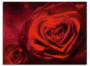 4057738316336 - Wandbild ARTLAND Valentinseinladung mit Herzen und Rosen Bilder Gr B H 40 cm x 30 cm Leinwandbild Blumen Querformat 1 St rot Bild Leinwandbild Kunstdrucke Bilder als Alubild Leinwandbild Wandaufkleber oder Poster in versch Größen
