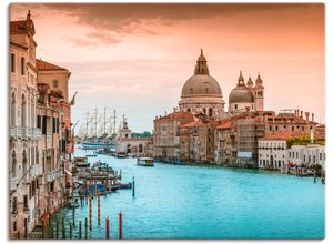 4057738323211 - Wandbild ARTLAND Venedig Canal Grande I Bilder Gr B H 120 cm x 90 cm Leinwandbild Italien Querformat 1 St braun Bild Poster Bilder als Alubild Leinwandbild Wandaufkleber oder in versch Größen