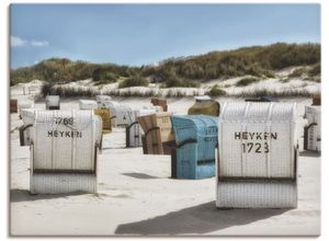 4057738341543 - Wandbild ARTLAND Ein Tag am Meer Bilder Gr B H 60 cm x 45 cm Leinwandbild Strand 1 St weiß Bild Kunstdruck Leinwandbild Kunstdrucke Bilder als Leinwandbild Wandaufkleber oder Poster in versch Größen