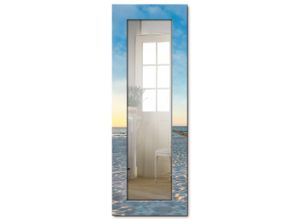 4057738343042 - Dekospiegel ARTLAND Ostsee7 - Strandkorb Spiegel Gr B H T 504 cm x 1404 cm x 16 cm blau Dekospiegel Spiegel gerahmter Ganzkörperspiegel Wandspiegel mit Motivrahmen Landhaus