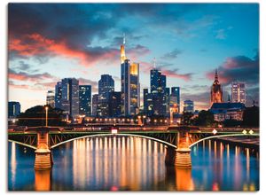 4057738359814 - Wandbild ARTLAND Frankfurt am Main Skyline II Bilder Gr B H 80 cm x 60 cm Leinwandbild Deutschland Querformat 1 St blau Bild Poster Bilder als Alubild Leinwandbild Wandaufkleber oder in versch Größen