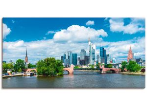 4057738362159 - Wandbild ARTLAND Frankfurt am Main Bilder Gr B H 100 cm x 50 cm Leinwandbild Deutschland Querformat 1 St blau Bild Poster Bilder als Alubild Leinwandbild Wandaufkleber oder in versch Größen