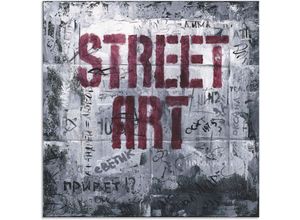 4057738399810 - Wandbild ARTLAND Street Art - Straßenkunst Bilder Gr B H 70 cm x 70 cm Alu-Dibond-Druck Sprüche & Texte 1 St grau Bild Leinwandbild Kunstdrucke Bilder als Alubild Leinwandbild Wandaufkleber oder Poster in versch Größen