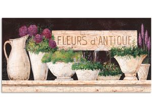 4057738423478 - Wandbild ARTLAND Antike Blumen Bilder Gr B H 100 cm x 50 cm Alu-Dibond-Druck Vasen & Töpfe 1 St beige (naturfarben) Bild Poster Bilder als Alubild Leinwandbild Wandaufkleber oder in versch Größen