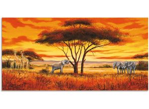 4057738423768 - Wandbild ARTLAND Afrikanische Landschaft II Bilder Gr B H 100 cm x 50 cm Alu-Dibond-Druck Afrika 1 St braun Bild Metallbild Metallbilder Bilder als Alubild Leinwandbild Wandaufkleber oder Poster in versch Größen