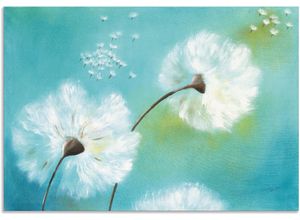 4057738427278 - Wandbild ARTLAND Pusteblumen Bilder Gr B H 100 cm x 70 cm Alu-Dibond-Druck Blumen 1 St blau Bild Metallbild Metallbilder Bilder als Alubild Leinwandbild Wandaufkleber oder Poster in versch Größen