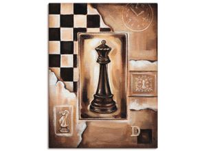 4057738451709 - Wandbild ARTLAND Schach Königin Bilder Gr B H 60 cm x 80 cm Leinwandbild Schach Hochformat 1 St braun Bild Poster Bilder als Leinwandbild Wandaufkleber oder in versch Größen