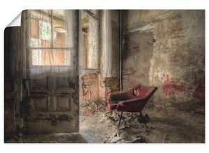 4057738618096 - Wandbild ARTLAND Lost Place - roter Sessel I Bilder Gr B H 60 cm x 40 cm Poster Innenarchitektur Querformat 1 St bunt Bild Leinwandbild Kunstdrucke Bilder als Alubild Leinwandbild Wandaufkleber oder Poster in versch Größen
