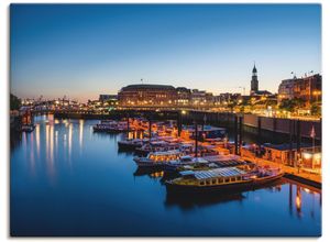 4057738860129 - Wandbild ARTLAND Hamburg Hafen Panorama mit Michel Bilder Gr B H 120 cm x 90 cm Leinwandbild Deutschland Querformat 1 St beige (naturfarben) Bild Leinwandbild Kunstdrucke Bilder als Alubild Leinwandbild Wandaufkleber oder Poster in versch Größen