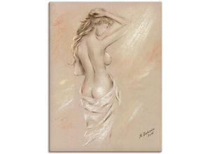 4057738885375 - Wandbild ARTLAND Reizvolle Rundungen - weiblicher Akt Bilder Gr B H 30 cm x 40 cm Leinwandbild Frau Hochformat 1 St orange Bild Poster Bilder als Alubild Leinwandbild Wandaufkleber oder in versch Größen