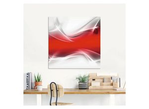 4057738975724 - Glasbild ARTLAND Kreatives Element Bilder Gr B H 100 cm x 50 cm Glasbild Gegenstandslos 1 St rot Glasbilder in verschiedenen Größen