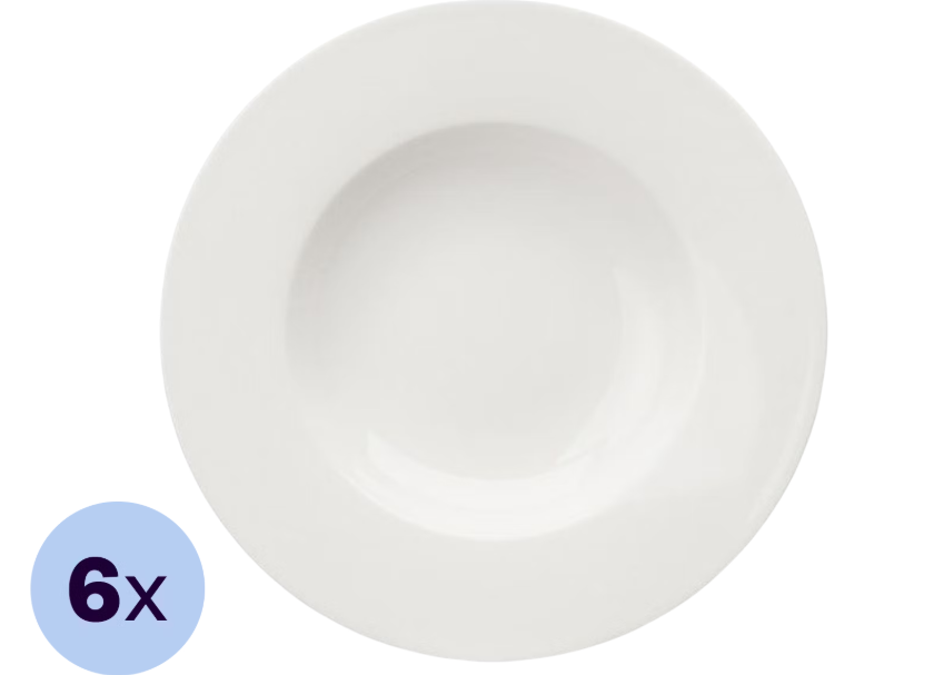 4057743099750 - 6er-Set Vivo by Tiefe Teller - Ø 24 cm - Zeitloses Weiß