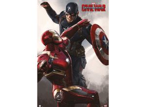 4057786223082 - Grupo Erik - Captain America Poster Civil War Iron Man & Captain America