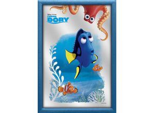 4057786227554 - - Finding Dory Wandspiegel Dory und Friends farbig bedruckt Kunststoffrahmung blau Holzoptik