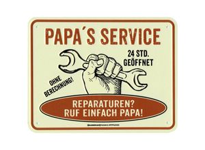4057786369681 - - Papas Service Blechschild beige Metall mit Befestigungslöchern gewölbt und geprägt