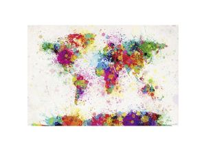 4057786684708 - - World Map Paint Drop Poster Michael Tompsett Weltkarte xxl Poster Die Welt in Wasserfarben