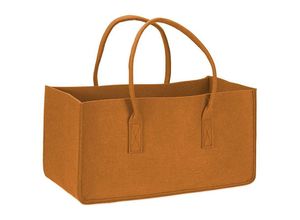 4057786731761 - - Filztasche Kaminholz Hellbraun Tragetasche Felt Bag hellbraun aus robustem Polyesterfilz mit Henkel