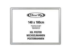 4057786733680 - XXL Posterrahmen 100 x 140 cm silber Leiste aus MDF (Leistenbreite 40mm) PVC-Scheibe 12mm (unzerbrechlich)