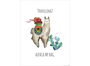 4057786734960 - - Travelling Alpaca My Bag Kunstdruck Design Frau Febra & Herr Hutsauger