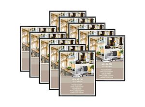 4057786748769 - Posterrahmen 40 x 50cm schwarz 10er Set Kunststoffleiste (Leistenbreite 12mm) PVC-Scheibe (unzerbrechlich)