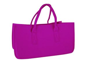 4057786827754 - Filztasche Kaminholz Pink Tragetasche Felt Bag pink aus robustem Polyesterfilz mit Henkel