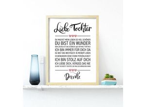 4057786888243 - - Liebe Tochter gerahmter Kunstdruck kieferfarben Papier 250 gr matt Material mdf mit PVC-Scheibe (unzerbrechlich)